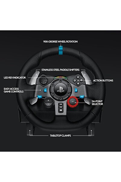 logitech G29 Driving Force, Leather Cover, PC PS4 PS5 Pro, Pedals, Real Feedback, Shifters