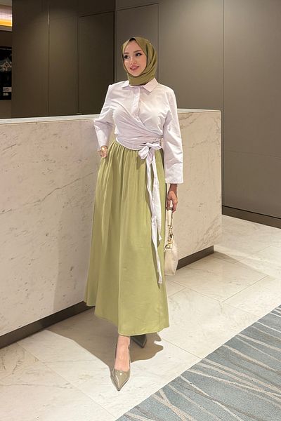 Tesettür Diyarı Fusta Hijab compatibilă Efil Efil Seasonal Tansel Fabric pentru femei Mărimea 36-42
