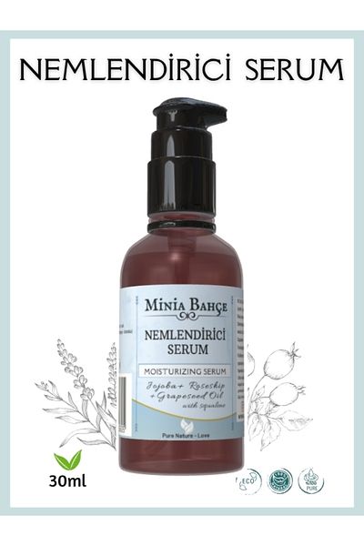 Minia Bahçe Bitki ve Sanat Atölyesi Skin Moisturizing Serum, 100% Pure and Natural, 30ml