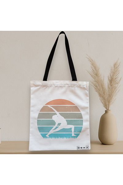 BEKZ Textile Bag With Zipper, Yoga Tote Bag 10, 38x34.5 Cm, ​​White, ®