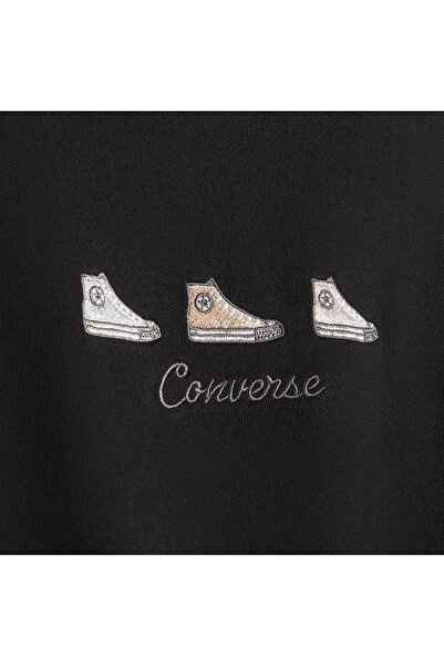 Converse High Tops Women's Embroidered Black T-Shirt