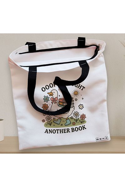 BEKZ Textile Bag With Zipper, Tote Bag, Silly Goose Model 6, 38 X 34.5 Cm, ​​White, ®