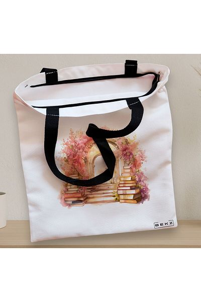 BEKZ Textile Bag With Zipper, Tote Bag, Model Books 32 38 X 34.5 Cm, ​​White, ®