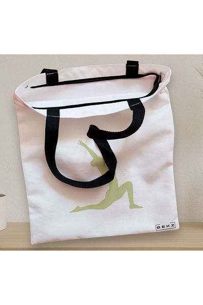 BEKZ Textile Bag With Zipper, Yoga Tote Bag 2, 38x34.5 Cm, ​​White, ®