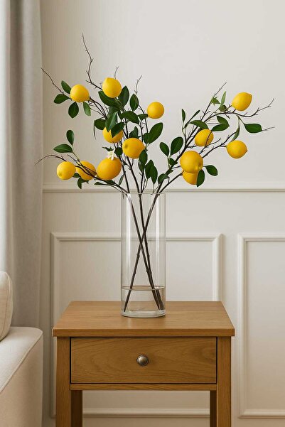 MAKİ DEKOR Yapay Çiçek Limon 3 Dallı 75cm