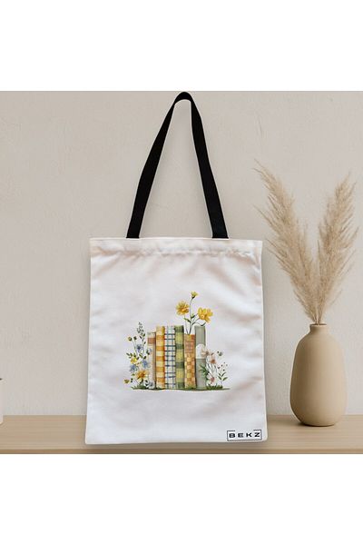 BEKZ Textile Bag With Zipper, Tote Bag, Model Books 9 38 X 34.5 Cm, ​​White, ®