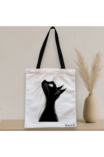 BEKZ Textile Bag With Zipper, Tote Bag, Model Hey Human 38 X 34.5 Cm, ​​White, ®