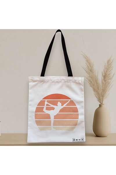 BEKZ Textile Bag With Zipper, Yoga 6 Tote Bag, 38x34.5 Cm, ​​White, ®