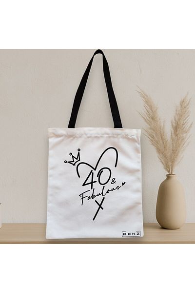 BEKZ Textile Bag With Zipper, Tote Bag, Model 40 & Fabulous 38 X 34.5 Cm, ​​White, ®