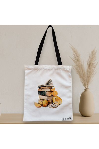 BEKZ Textile Bag With Zipper, Tote Bag, Model Books 7 38 X 34.5 Cm, ​​White, ®