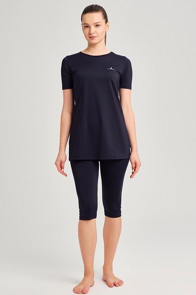 Haşema Σετ μαγιό Navy Blue Half Sleeve 3 τεμαχίων ημικαλυμμένο 6081
