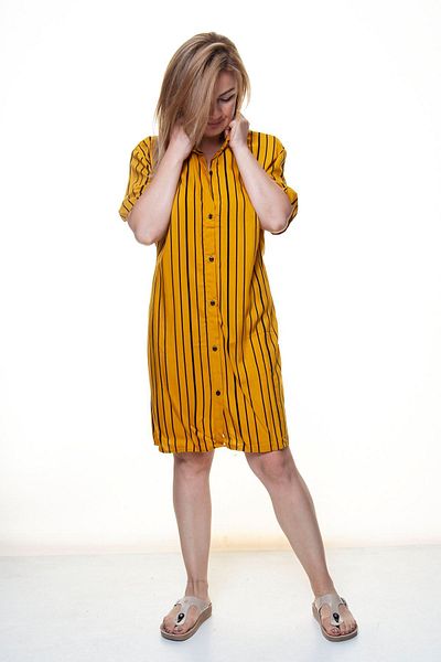 sharin Rochie cămașă de vară cu nasturi pentru femei 12a-5086
