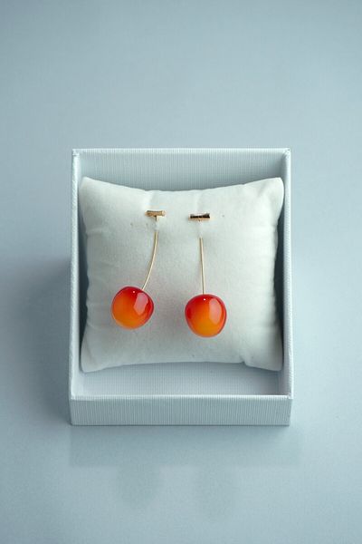 Rumon Gold Detailed Cherry Earrings