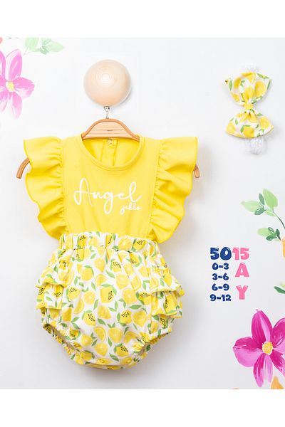 Amur Baby Girl Fruit Patterned Bandana Romper Jumpsuit