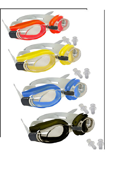 erkılıç نظارات سباحة للأطفال في حمام السباحة مع سدادات أذن هدية (أحمر، أصفر، ...