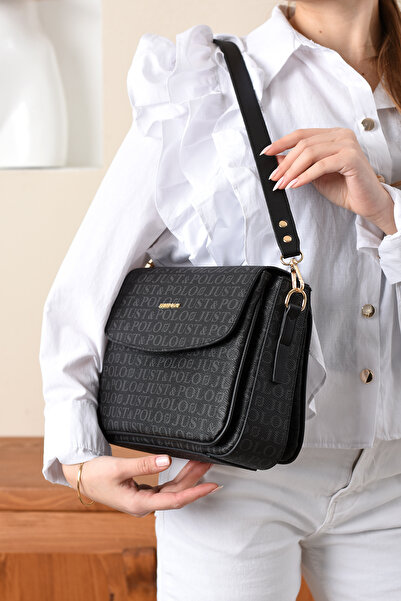 Just Polo Monogram Baskılı Kadın El Ve Omuz Çantası