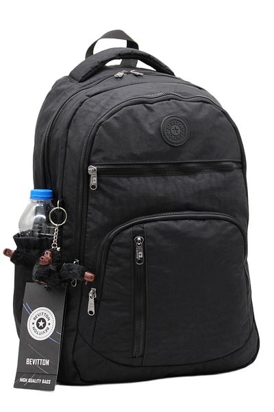 Bevitton Unisex Μαύρο Αδιάβροχο Καθημερινό Σχολικό Σακίδιο - 1700