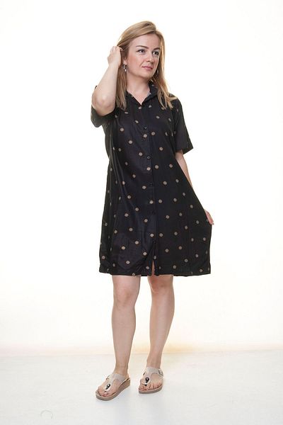 sharin Rochie cămașă de vară cu nasturi pentru femei 12a-5093