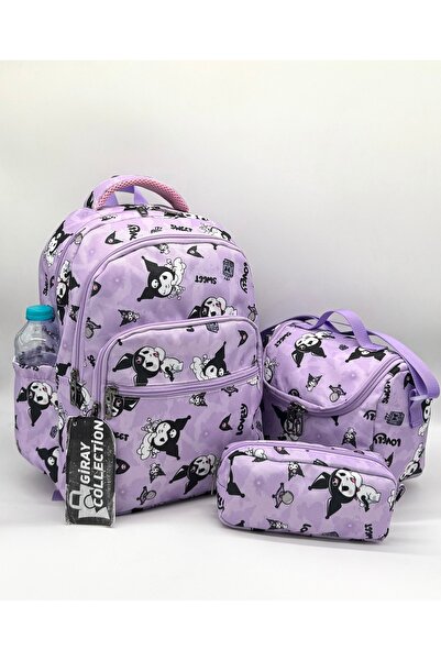 GirayCollection Lila 3'lü Takım Kız Ilk Okul Sırt Çantası Ilkokul 350
