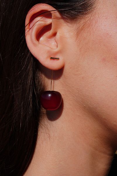 Rumon Gold Detailed Cherry Earrings