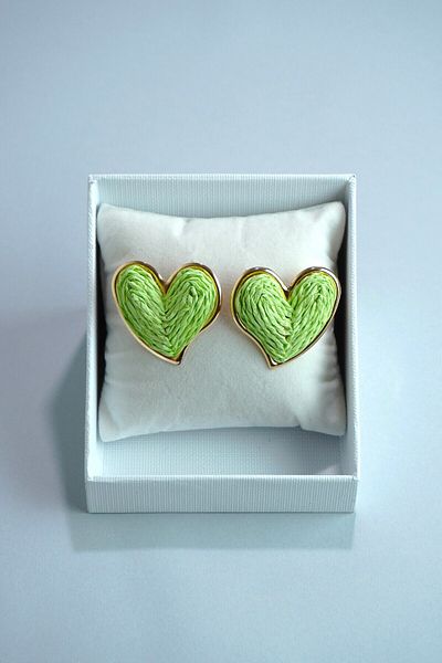 Rumon Wicker Knit Heart Earrings