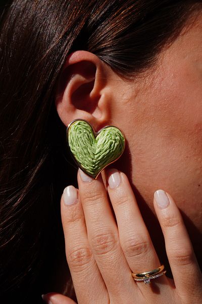Rumon Wicker Knit Heart Earrings