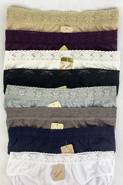 Belinay 6 Pieces 04 Women's Modal Waist Lace Panties Skin M