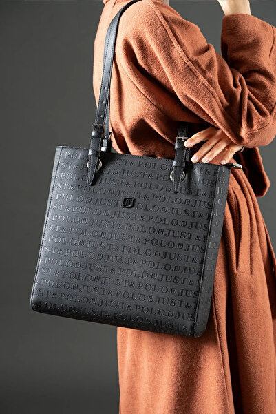 Just Polo Women's Embossed Printed Large Size Shoulder Bag and Wallet Combina...