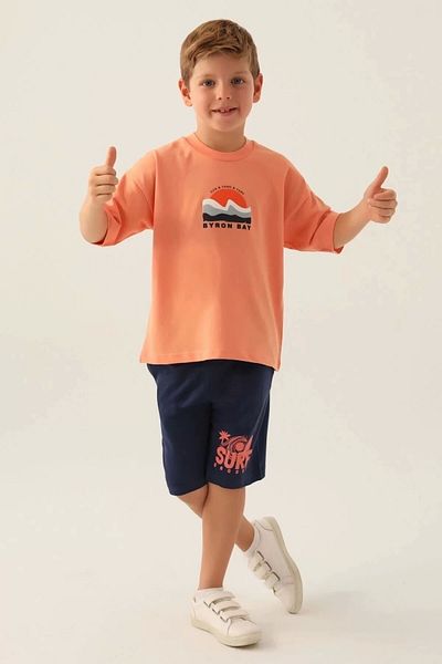 Rolypoly Boy's bermuda set - peach