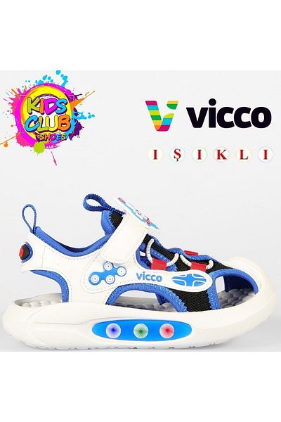 Vicco صنادل رياضية مضاءة للأطفال من Rocket First Step لتقويم العظام باللون الأزرق