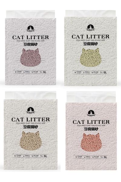 TaoTaoPets 4 Packs Of Biodegradable Fast Clumping Natural Fresh Tofu Corn Cat Litter 24L