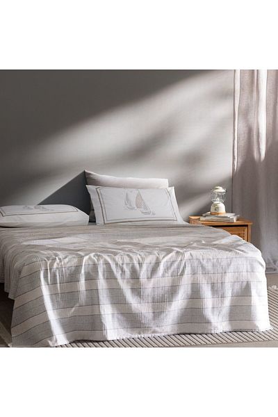 Madame Coco Marc Cotton Doppeltes Ecocell Bedrucktes Piqué-Set - Grau