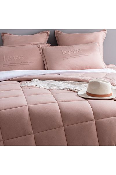 Madame Coco Bobigny Supersoft Doppelbett-Bettdeckenset - Puder