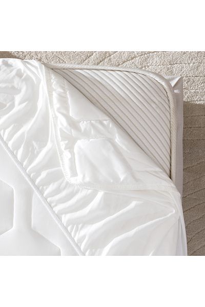 Madame Coco Antony Cool Matratzenschoner für Einzelbett, Weiß, 100 x 200 cm