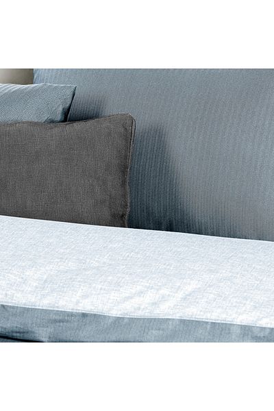 Madame Coco Cher Bedrucktes Bettbezug-Set aus Baumwolle, Kingsize, Blau