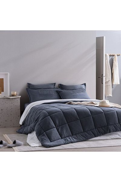 Madame Coco Bobigny Supersoft Doppel-Bettdecken-Set – Indigo