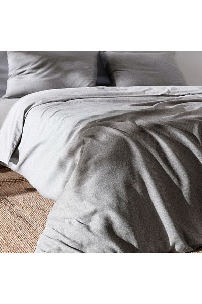 Madame Coco Nuage Bettwäsche-Set für Einzelbett, 100 % garngefärbte Baumwolle, Anthrazit