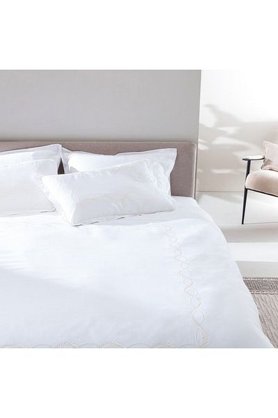 Madame Coco Marguerite King Size Bettbezug-Set mit Stickerei – Satin
