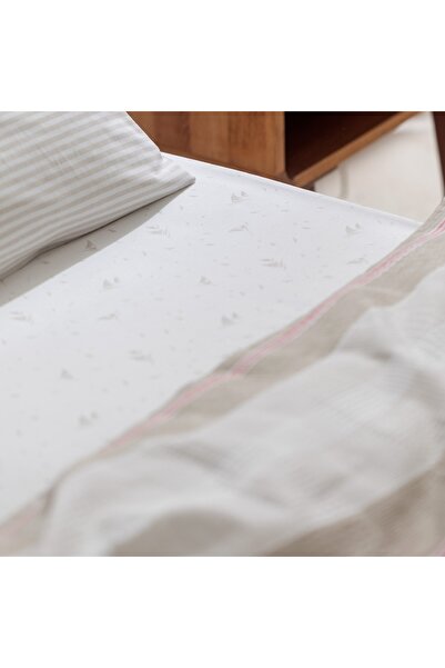 Madame Coco Henri Einzel-Set aus bedrucktem Piqué aus Baumwolle und Ecocell - Beige