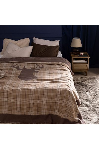 Madame Coco Valensole Doppelbett-Tagesdecke aus 100 % Baumwolle, Beige