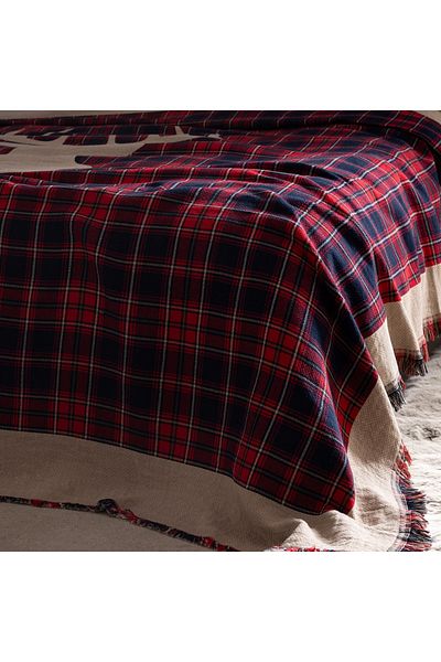 Madame Coco Valensole Doppelbett-Tagesdecke aus 100 % Baumwolle, Rot