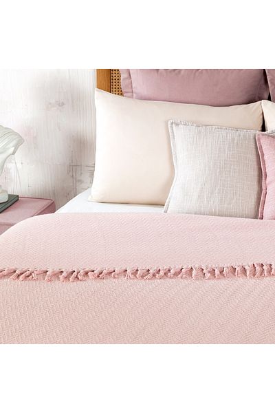 Madame Coco Stephane Einzel-Tagesdecke - Puder