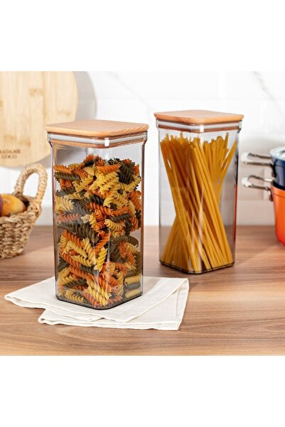 Madame Coco Kaviera 1500ml Vorratsbehälter mit Holzdeckel 2er Set