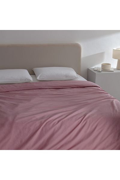 Madame Coco Manon Ranforce Bettbezug, 100 % Baumwolle, Kingsize, einfarbig, Altrosa