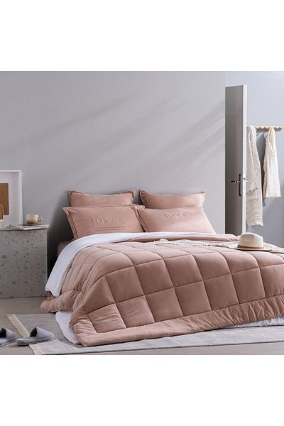 Madame Coco Bobigny Supersoft Doppelbett-Bettdeckenset - Puder