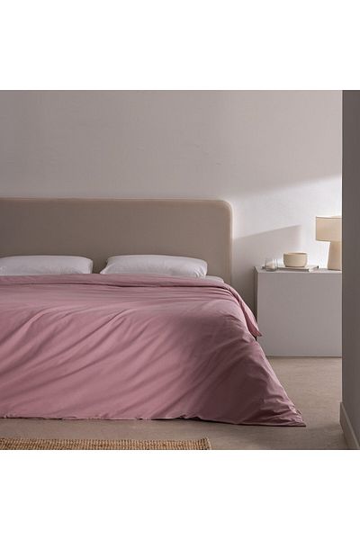Madame Coco Manon Ranforce Bettbezug, 100 % Baumwolle, Kingsize, einfarbig, Altrosa