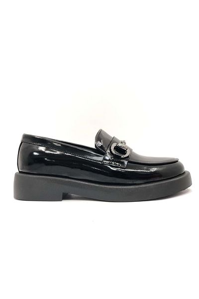 Greyder 72133 Дамски ежедневни оксфордски обувки Zn Urban Leather Comfort, черно-лачени
