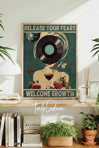 tablodea Eliberează-ți temerile Tablou retro, Tablou cu ramă din lemn, Poster...