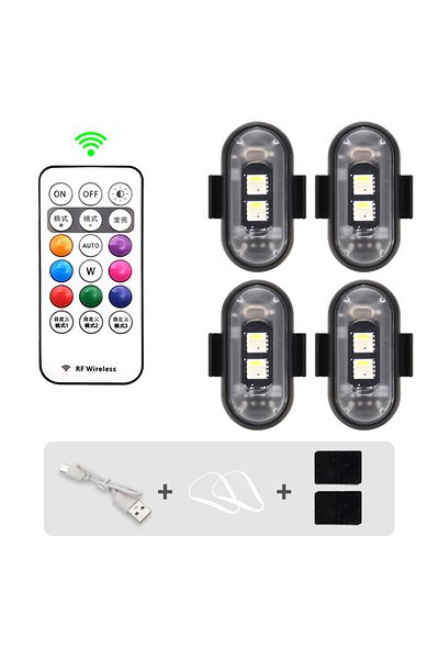 Choice 4 قطع من مصابيح التحذير اللاسلكية للطائرات والمروحيات RGB LED ومصابيح ستروب للطائرات