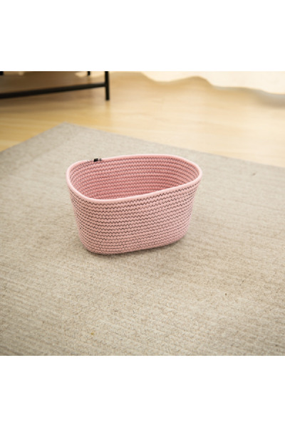 HONEYBEE سلة تخزين متينة وخفيفة الوزن باللون الوردي لتوفير المساحة
